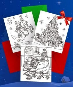 Trio de cartes de souhaits à colorier